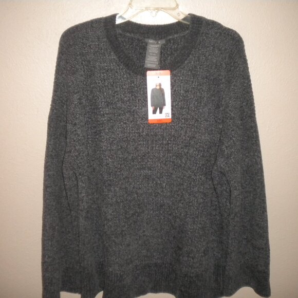 Matty M Womens Plus Size XXL Gray Relaxed Fit Soft Chenille Sweater NWT - Picture 2 of 6